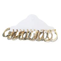 Edelstahl Baumeln Ohrring, Modeschmuck & für Frau, goldfarben, 6x27x22mm, 6PaarePärchen/setzen, verkauft von setzen