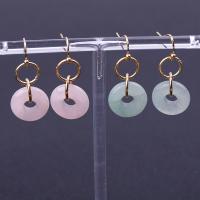 Gemstone Drop Earring, with Brass, gold color plated, fashion jewelry 
