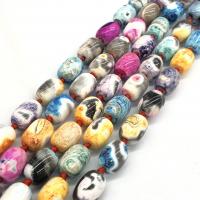 Natural Rainbow Agate Beads, Drum, polished, DIY Approx 15 Inch 