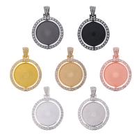 Zinc Alloy Pendant Cabochon Setting, Round, plated, Unisex & with rhinestone 25mm, Approx 