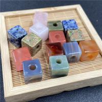 Perles de pierre gemme mixte, Pierre naturelle, cube, poli, différents matériaux pour le choix, plus de couleurs à choisir Vendu par PC