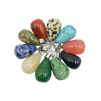 Joyas de piedras preciosas colgante, Piedra natural, Gota, diferentes materiales para la opción & unisexo, más colores para la opción, 18x10mm, Vendido por UD