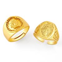 Палец кольцо-латунь, Латунь, плакирован золотом, ювелирные изделия моды & разные стили для выбора, Золотой, 15mm,16mm, продается PC