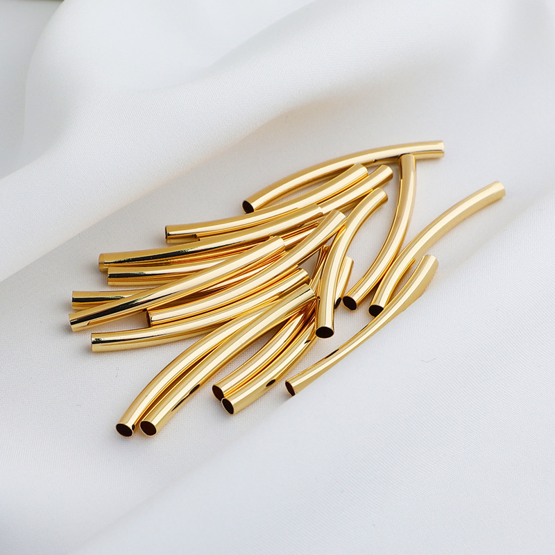 Brass Curved Tube Beads, plated, DIY & different size for choice, more colors for choice, Sold By PC
