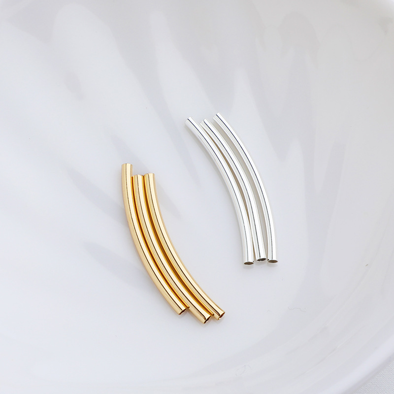 Brass Curved Tube Beads, plated, DIY & different size for choice, more colors for choice, Sold By PC