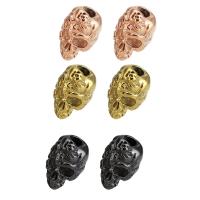 Stainless Steel Large Hole Beads, Skull, plated Approx 4mm 