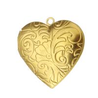Acier inoxydable Coin Locket Pendant, coeur, Placage de couleur d'or Environ 2mm, Vendu par PC