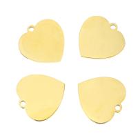 Stainless Steel Tag Charm, Heart, gold color plated Approx 2mm 