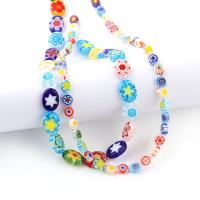 Millefiori Scheibe Lampwork Perlen, Millefiori Lampwork, Kunstdruck, DIY, gemischte Farben, Länge:38 cm, verkauft von Strang