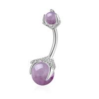 Belly ring Jewelry, laiton, avec Cristal naturel & acier inoxydable, pour femme, plus de couleurs à choisir Vendu par PC