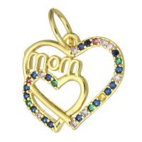 Cubic Zirconia Micro Pave Brass Pendant, fashion jewelry & DIY & micro pave cubic zirconia & for woman, multi-colored 