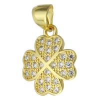 Cubic Zirconia Micro Pave Brass Pendant, fashion jewelry & DIY & micro pave cubic zirconia & for woman, golden Approx 3mm 