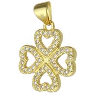 Cubic Zirconia Micro Pave Brass Pendant, fashion jewelry & DIY & micro pave cubic zirconia & for woman, golden Approx 3mm 