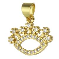 Cubic Zirconia Micro Pave Brass Pendant, fashion jewelry & DIY & micro pave cubic zirconia & for woman, golden Approx 3mm 