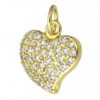 Cubic Zirconia Micro Pave Brass Pendant, fashion jewelry & DIY & micro pave cubic zirconia & for woman, golden Approx 3mm 