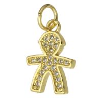 Cubic Zirconia Micro Pave Brass Pendant, fashion jewelry & DIY & micro pave cubic zirconia & for woman, golden Approx 3mm 