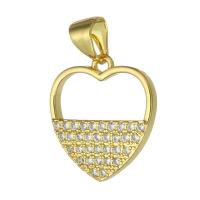 Cubic Zirconia Micro Pave Brass Pendant, Heart, fashion jewelry & DIY & micro pave cubic zirconia & for woman, golden Approx 3mm 