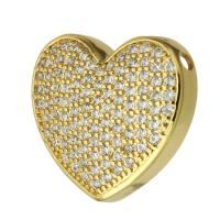 Cubic Zirconia Micro Pave Brass Connector, Moon, fashion jewelry & DIY & micro pave cubic zirconia & for woman, golden 