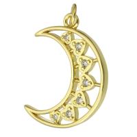 Cubic Zirconia Micro Pave Brass Pendant, fashion jewelry & DIY & micro pave cubic zirconia & for woman, golden Approx 2mm 