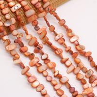 perle de coquillage teint, coquille, DIY, orange, 8x15- cm, Vendu par brin