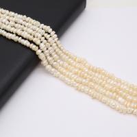 Perlas Botón Freshwater , Perlas cultivadas de agua dulce, Bricolaje, Blanco, 4-5mm, longitud:36 cm, Vendido por Sarta