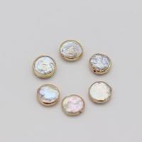 Natural Freshwater Pearl Loose Beads, with Brass, gold color plated, DIY, 12x15- 