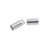 Round Stainless Steel Magnetic Clasp, Column, polished original color 