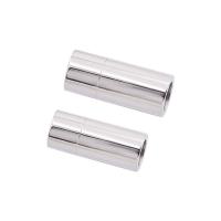 Round Stainless Steel Magnetic Clasp, Column, polished platinum color 