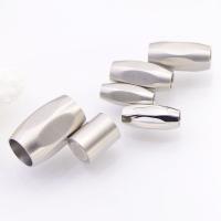 Round Stainless Steel Magnetic Clasp, polished & matte, platinum color 