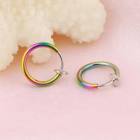 Titanium Steel Earring Clip, Donut, plated, Unisex 13mm, Approx 