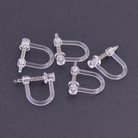 Resin Earring Clip Component, with Stainless Steel, plated, for woman 