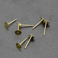 Stainless Steel Earring Stud Component, stainless steel post pin, gold color plated 