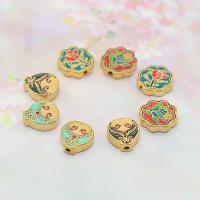 Enamel Brass Beads, gold color plated, fashion jewelry 