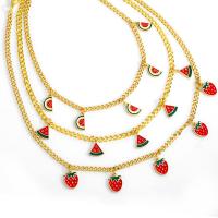 Brass Jewelry Necklace, with 1.97 extender chain, gold color plated & enamel, golden .75 Inch 