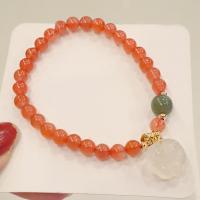 Yunnan Red Agate Bracelet, with Hetian Jade, Claw, fashion jewelry & for woman, 6mm 