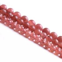 Strawberry Quartz Beads, Round, DIY, red cm 