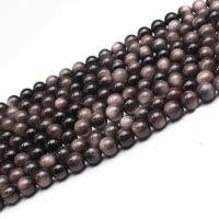 Silver Obsidian Beads, Round, DIY, mixed colors cm 