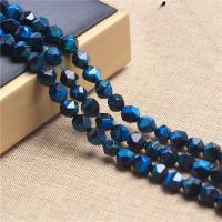 Tiger Eye Beads, Star Cut Faceted & DIY, blue cm 