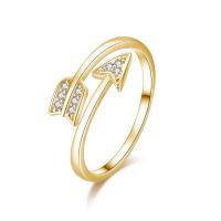 Brass Cuff Finger Ring, Adjustable & micro pave cubic zirconia & for woman [