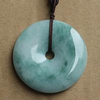 Jadeite Pendant, Donut, polished, green, 20mm 