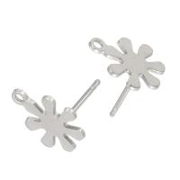Stainless Steel Earring Drop Component, 304 Stainless Steel, Flower, DIY, original color 