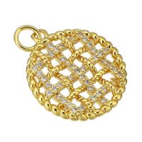 Cubique Pendentif en laiton zircon pavent, Placage de couleur d'or, bijoux de mode & DIY & pavé de micro zircon & pour femme, doré Environ 3mm, Vendu par PC