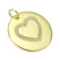 Cubic Zirconia Micro Pave Brass Pendant, gold color plated, fashion jewelry & DIY & micro pave cubic zirconia & for woman, golden Approx 4mm 