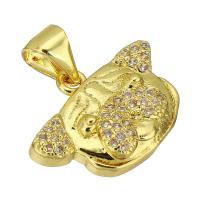 Cubic Zirconia Micro Pave Brass Pendant, gold color plated, fashion jewelry & DIY & micro pave cubic zirconia & for woman, golden Approx 4mm 