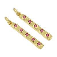 Colgante de Micro Pavé de Zirconía Cúbica, metal, chapado en color dorado, Joyería & Bricolaje & micro arcilla de zirconia cúbica & para mujer, dorado, 3x25x2mm, agujero:aproximado 3mm, Vendido por UD