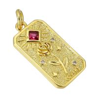 Pendentifs en laiton zircon cubique (CZ), Placage de couleur d'or, bijoux de mode & pour femme & avec zircone cubique, doré Environ 3mm, Vendu par PC