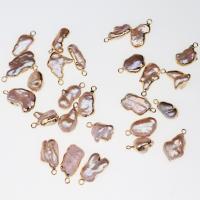 Colgante de cobre con perla cultivada de agua dulce  , Perlas cultivadas de agua dulce, con metal, chapado en color dorado, Joyería & Bricolaje, 10x20-15x25mm, Vendido por UD