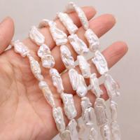 Biwa Cultured Freshwater Pearl Beads, irregular, DIY, white, 8x20- Approx 15 Inch 
