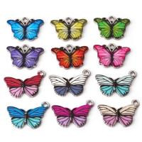 Zinc Alloy Enamel Pendants, Butterfly, Unisex 