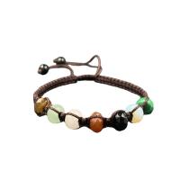 Gemstone Bracelets, Natural Stone, Unisex & faceted, mixed colors Approx 7.09 Inch 